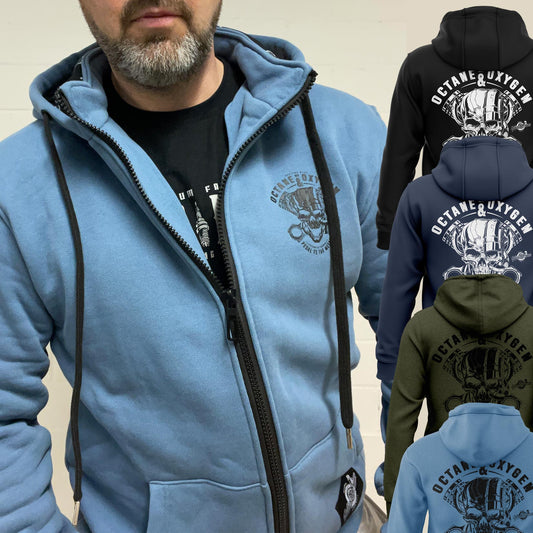 Entdecke den ultimativen Stil mit unseren Biker Jacken in Army Olive, Dunkelblau, Schwarz und Hellblau