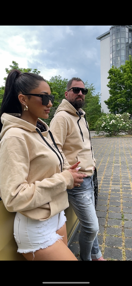 Beige Farben Hoodie für Biker und Tuning Fans