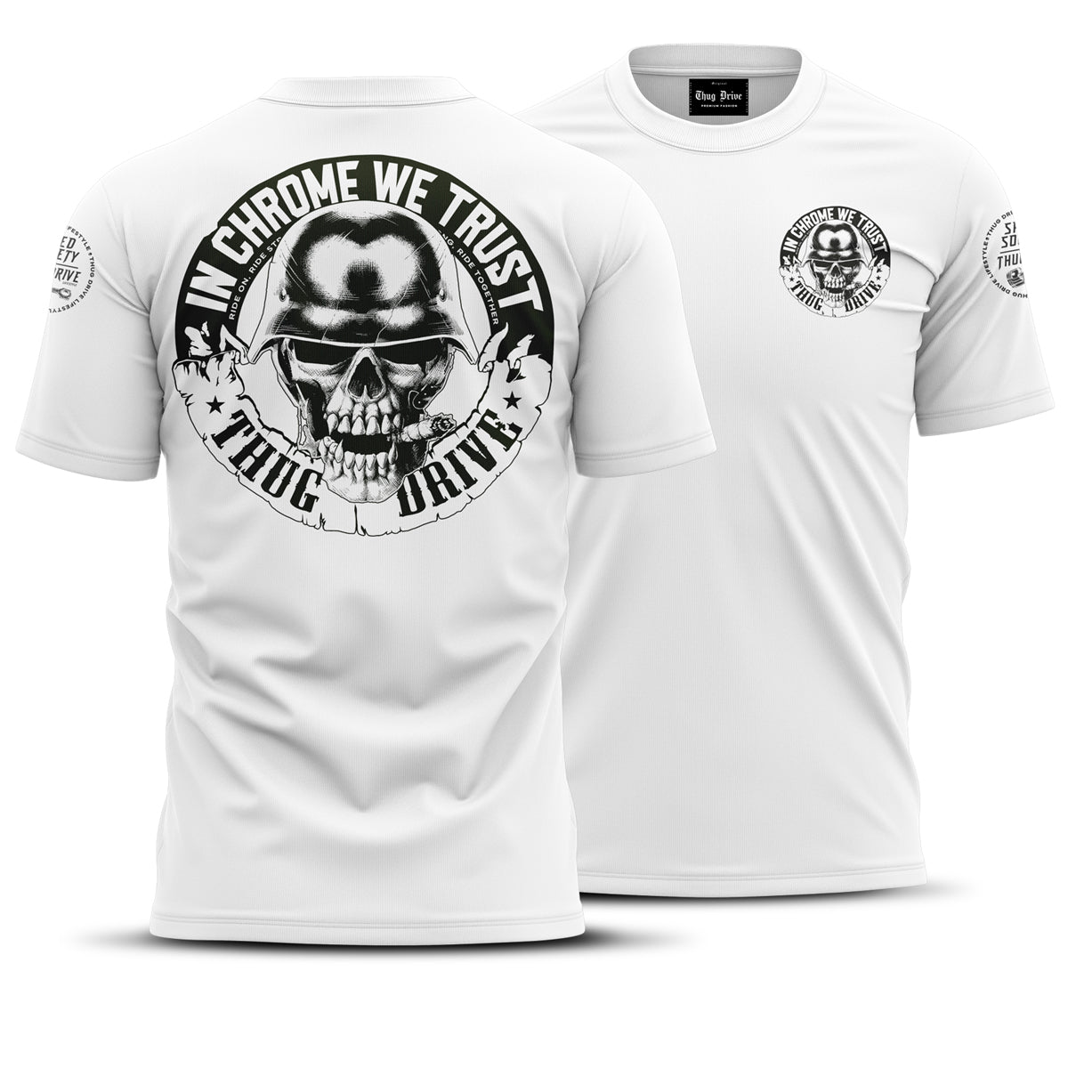 T-Shirt #3 in Chrome we trust - Weis / Schwarz