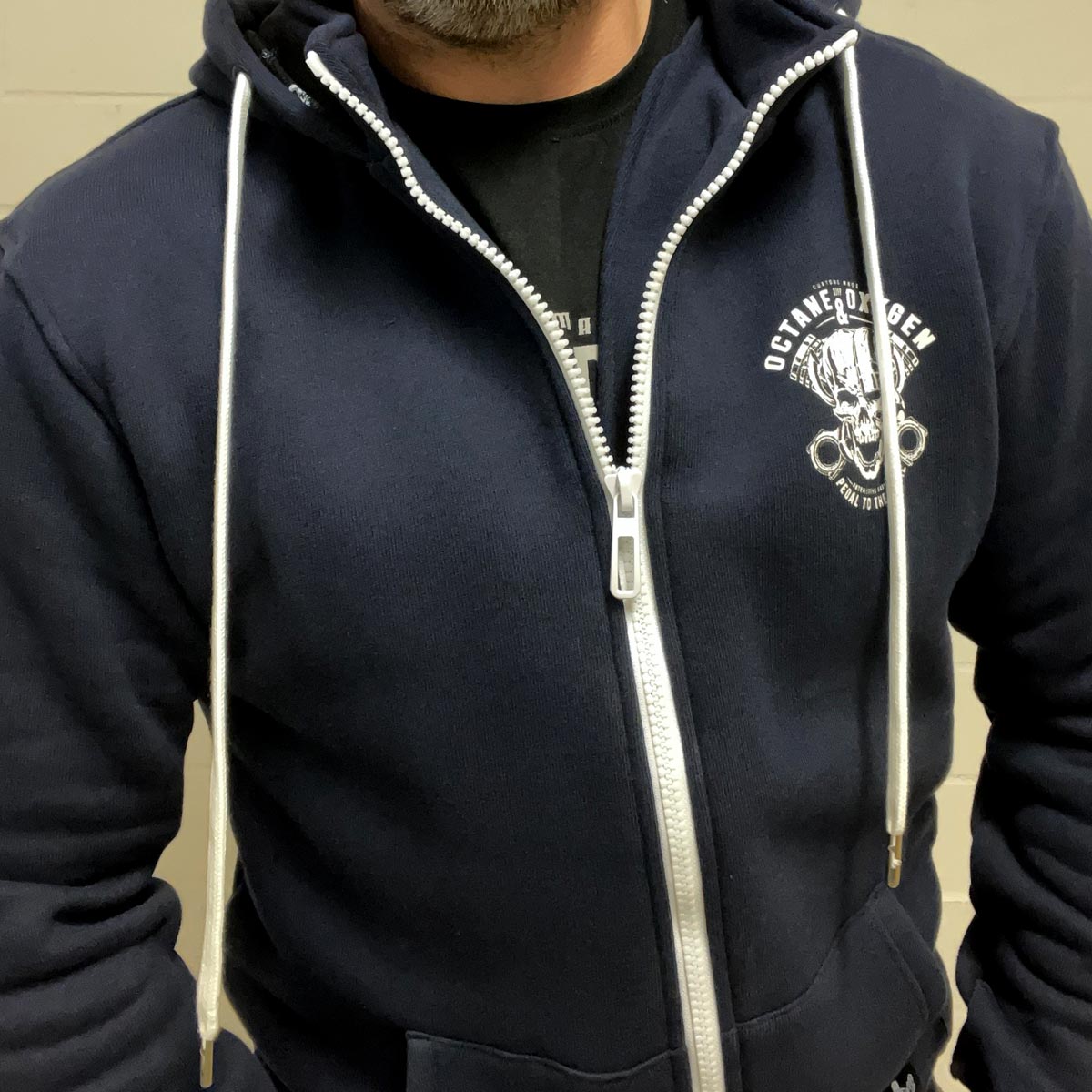 Octane & Oxygen Zip-Hoodie – Navy Blue Edition