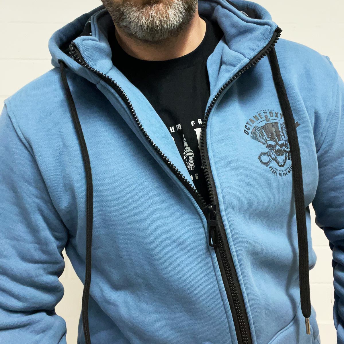 Octane & Oxygen Zip-Hoodie – Light Blue Edition