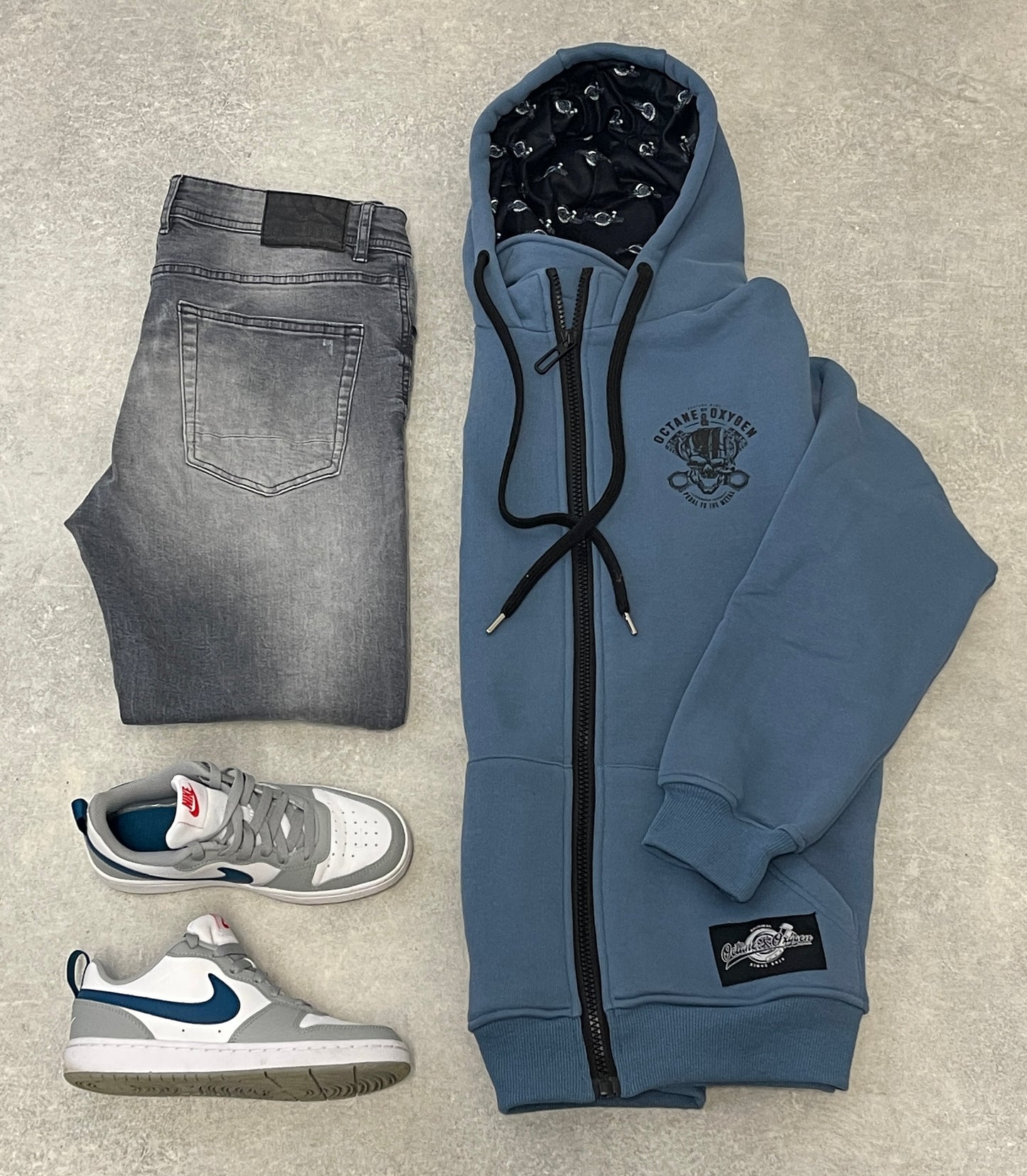 Octane & Oxygen Zip-Hoodie – Light Blue Edition
