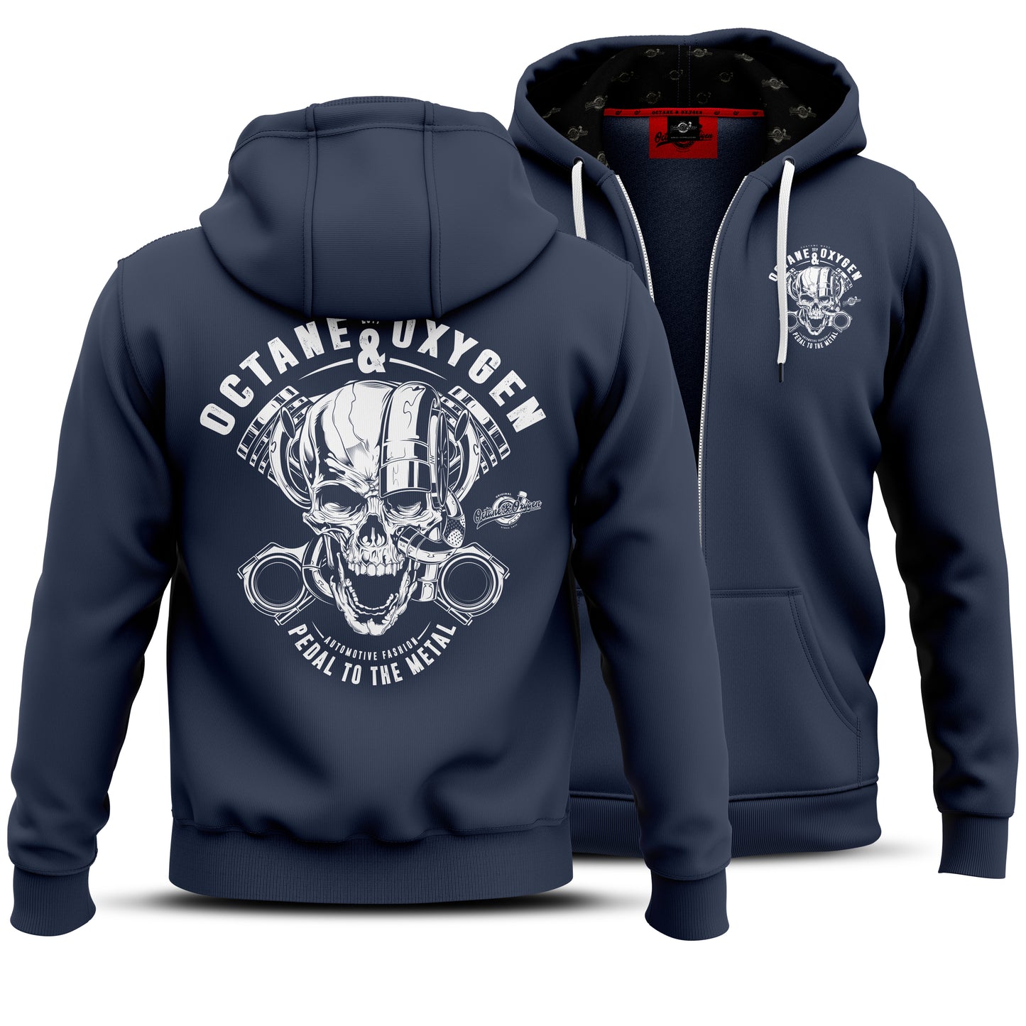 Octane & Oxygen Zip-Hoodie – Navy Blue Edition