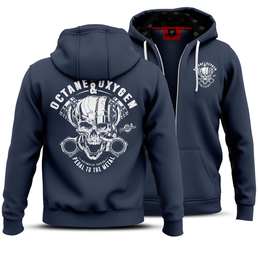 Octane & Oxygen Zip-Hoodie – Navy Blue Edition