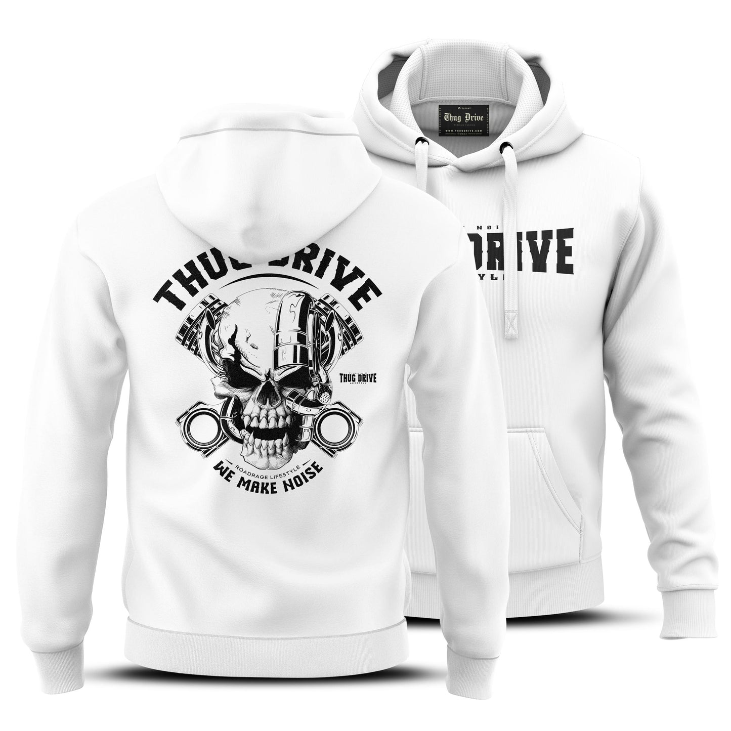 Hoodie - Turbo Skull White #23