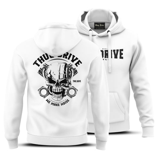 Hoodie - Turbo Skull White #23