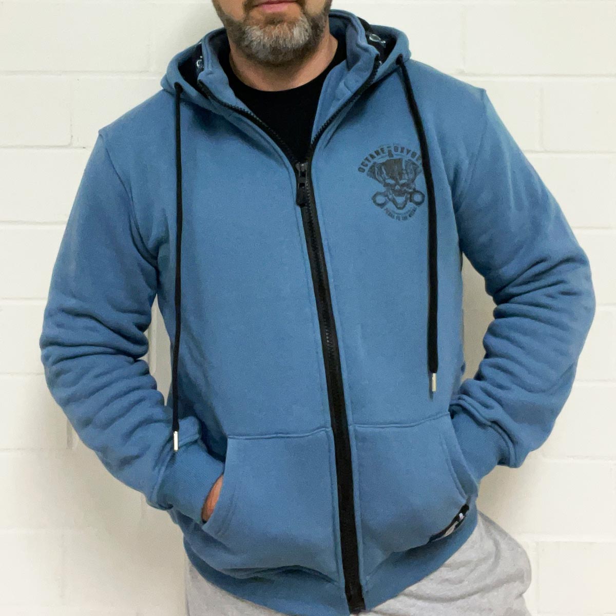 Octane & Oxygen Zip-Hoodie – Light Blue Edition