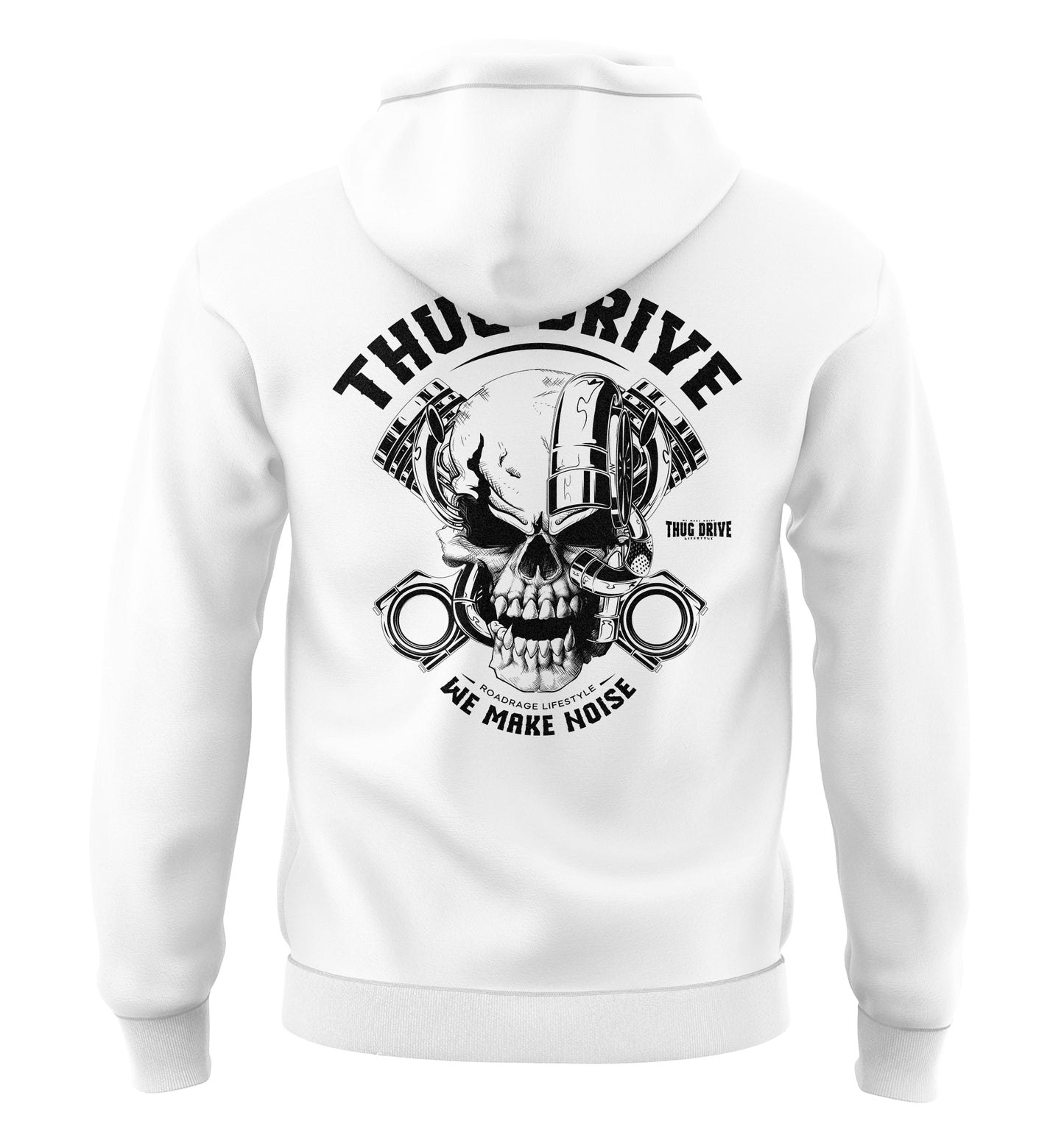 Hoodie - Turbo Skull White #23