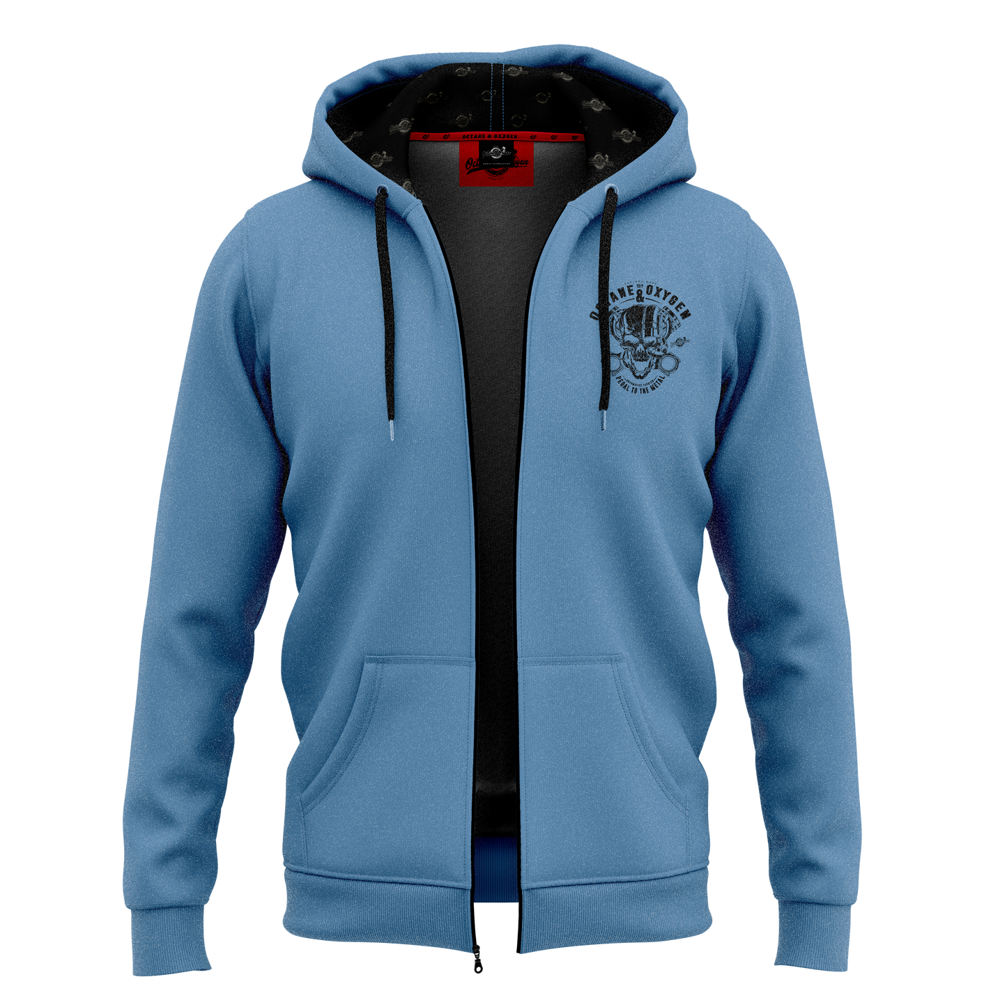 Octane & Oxygen Zip-Hoodie – Light Blue Edition