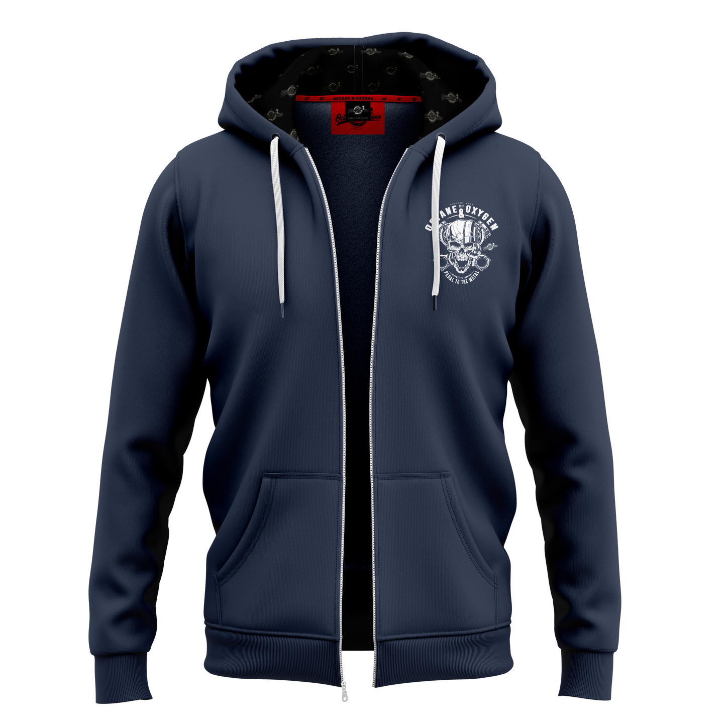 Octane & Oxygen Zip-Hoodie – Navy Blue Edition