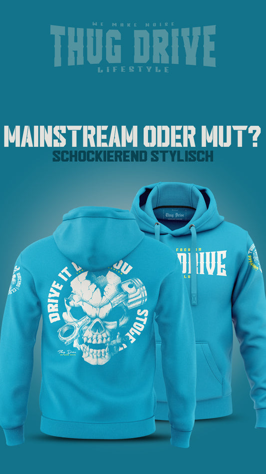 Der Himmelblaue Thug Drive Hoodie: Stilvoll in blauem Himmel