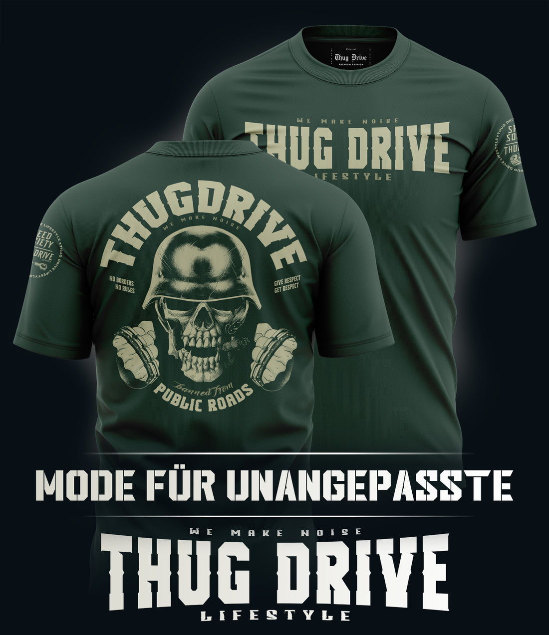 Thug Drive – Wo Stil und Adrenalin aufeinandertreffen: Krasse Biker Shirts & Hoodies mit Einzigartigen Motiven