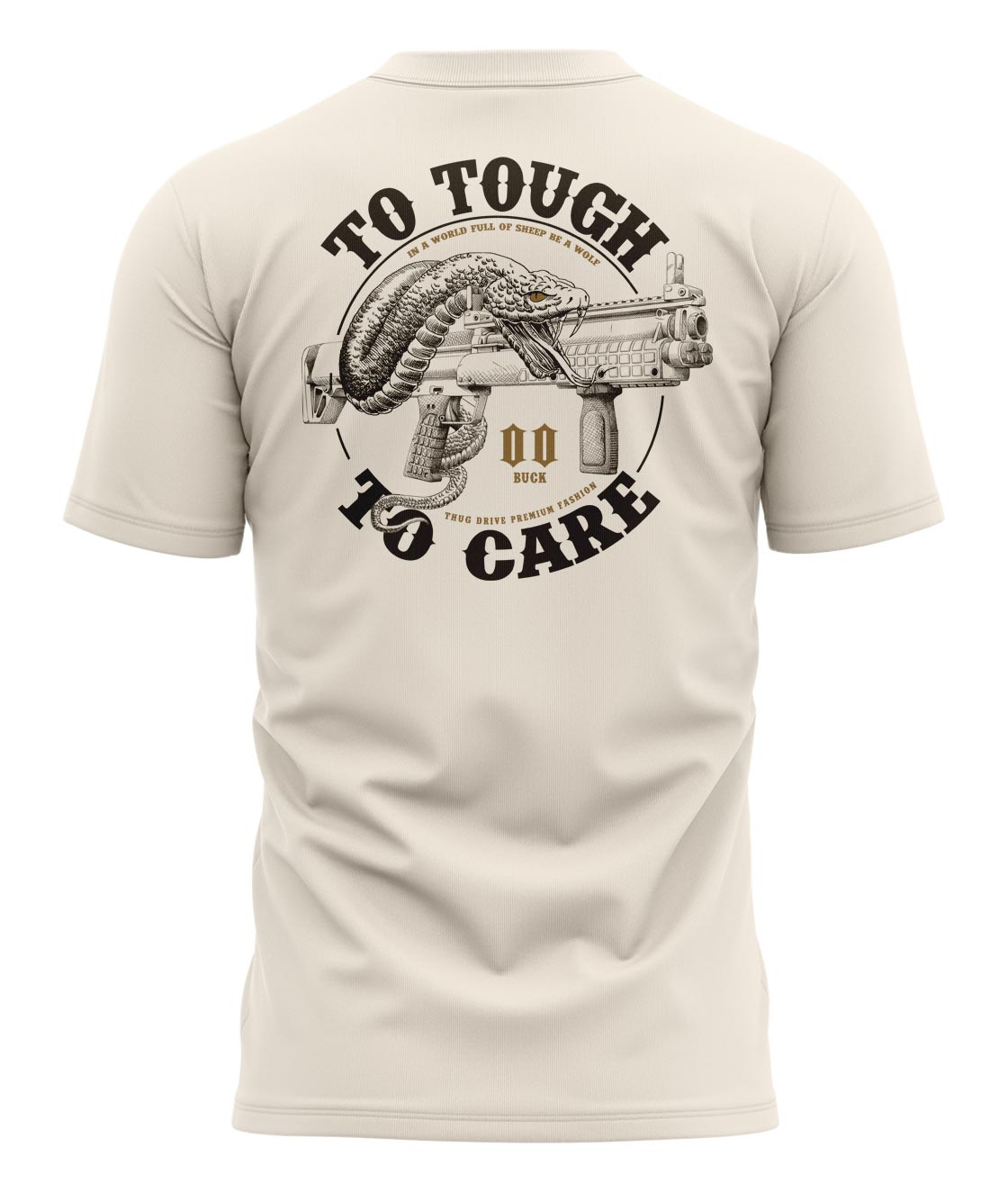 T-Shirt #4 To Tough to Care Sand / Braun