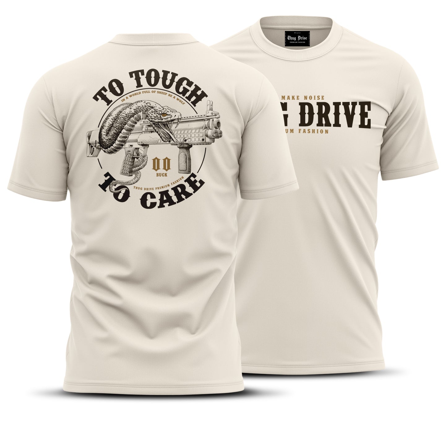 T-Shirt #4 To Tough to Care Sand / Braun