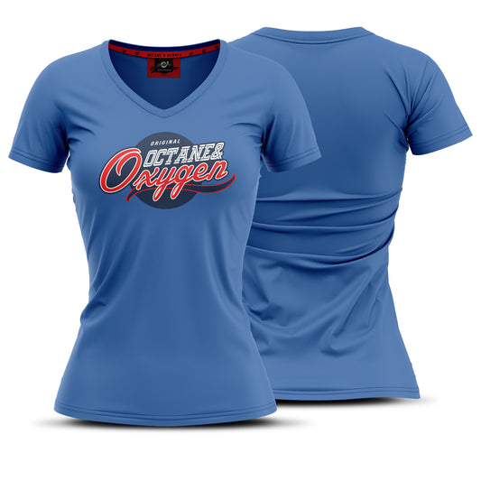 Damen Shirt Octane Logo Blau / Rot Weis
