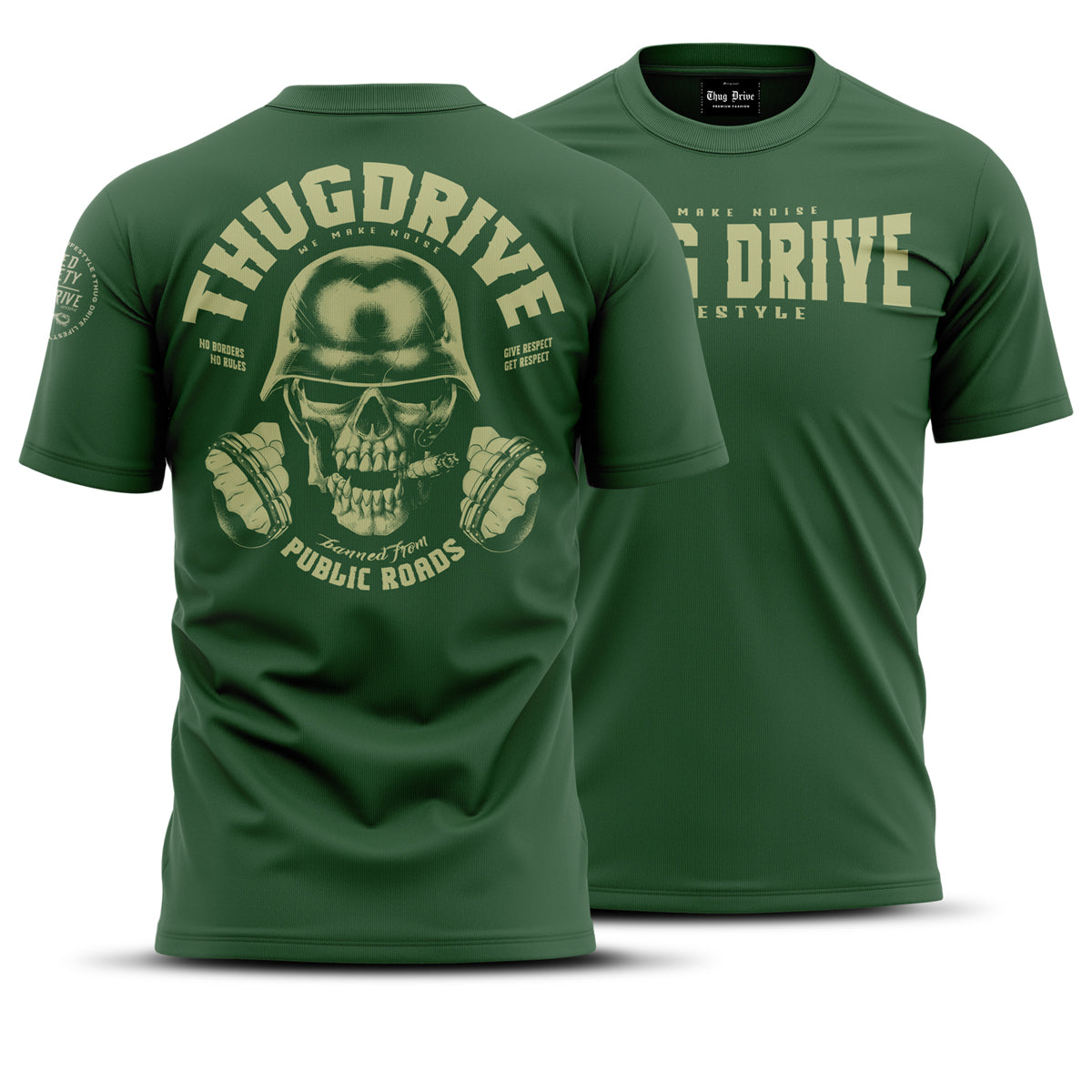 Thug Drive Shirt Tuning Fan und Biker in Gruen