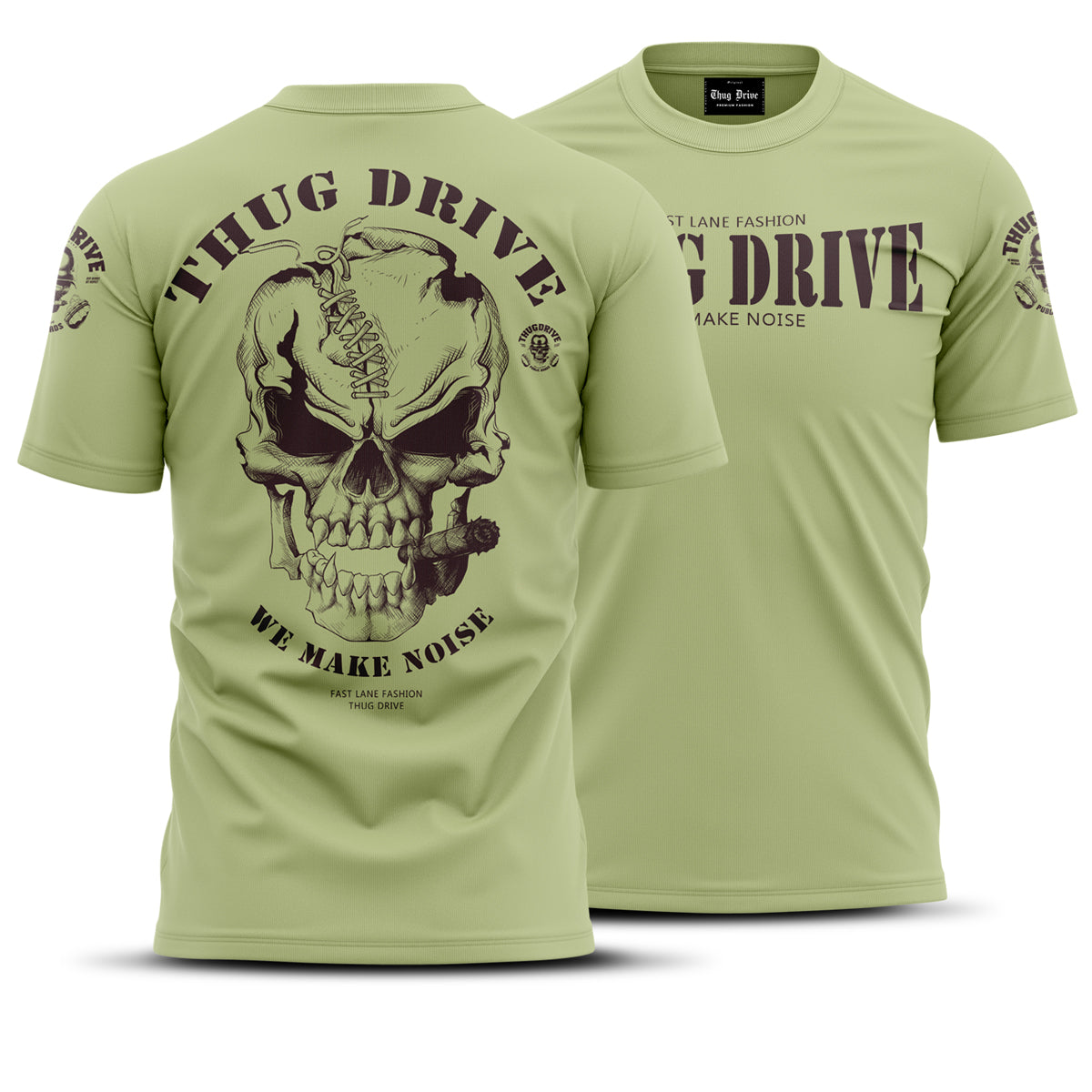 Thug Drive Biker Shirt Sage Green