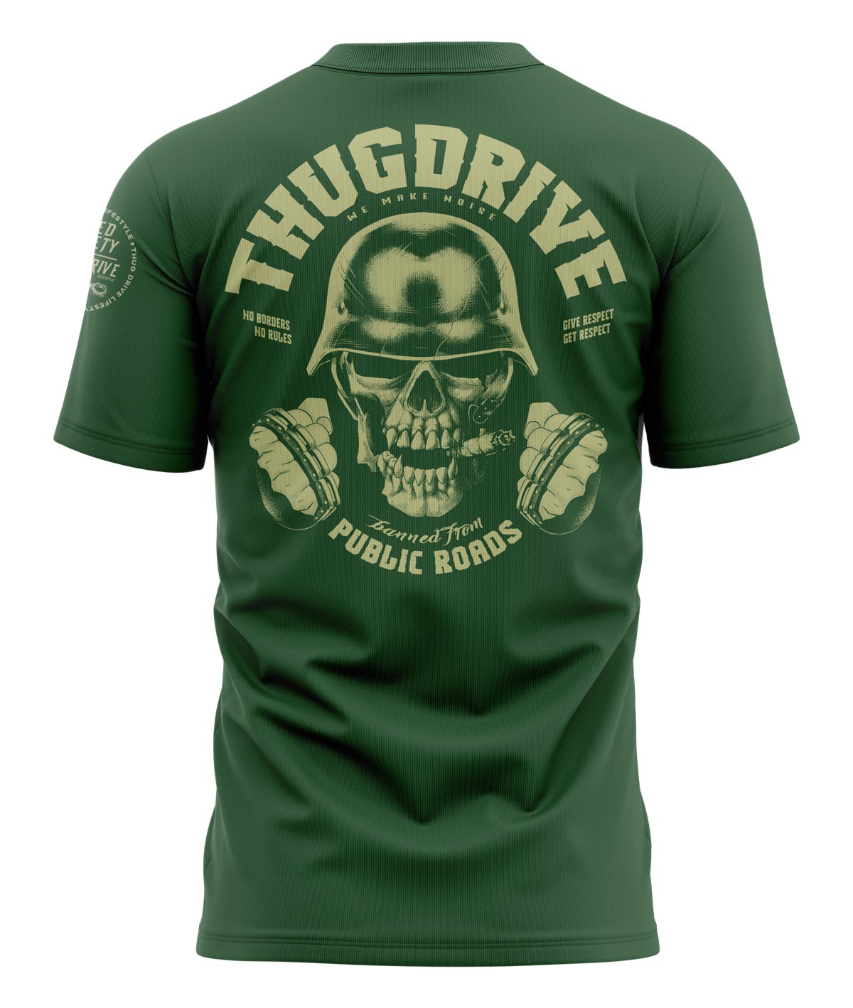 T-Shirt #8 Ultimate Biker Skull Green / Light