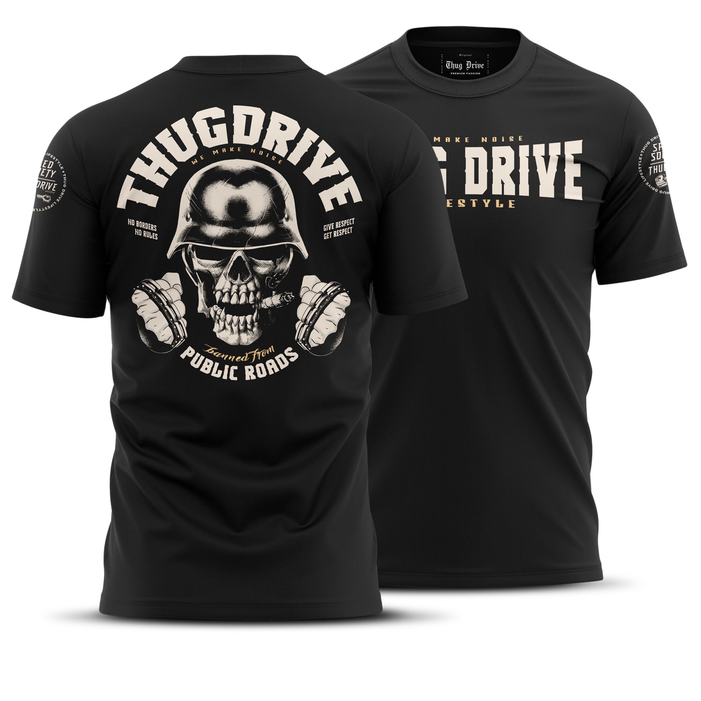 Thug Drive Biker Shirt Black