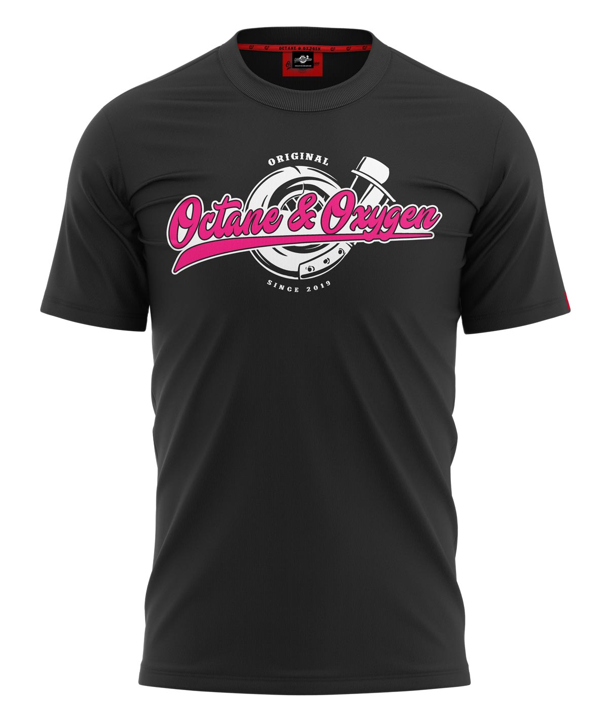 T-Shirt Turbolader Schwarz / Pink