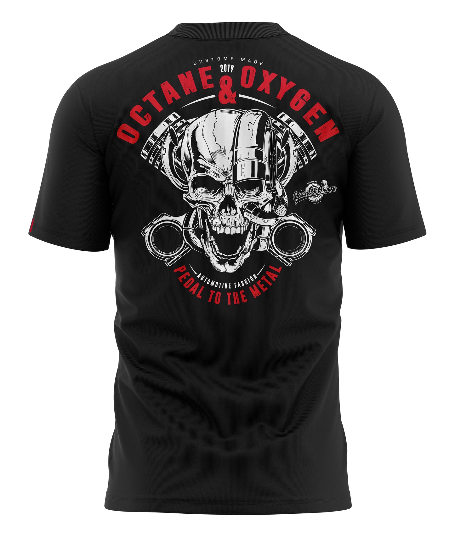 T-Shirt Turbo Skull Schwarz / Rot Weiß